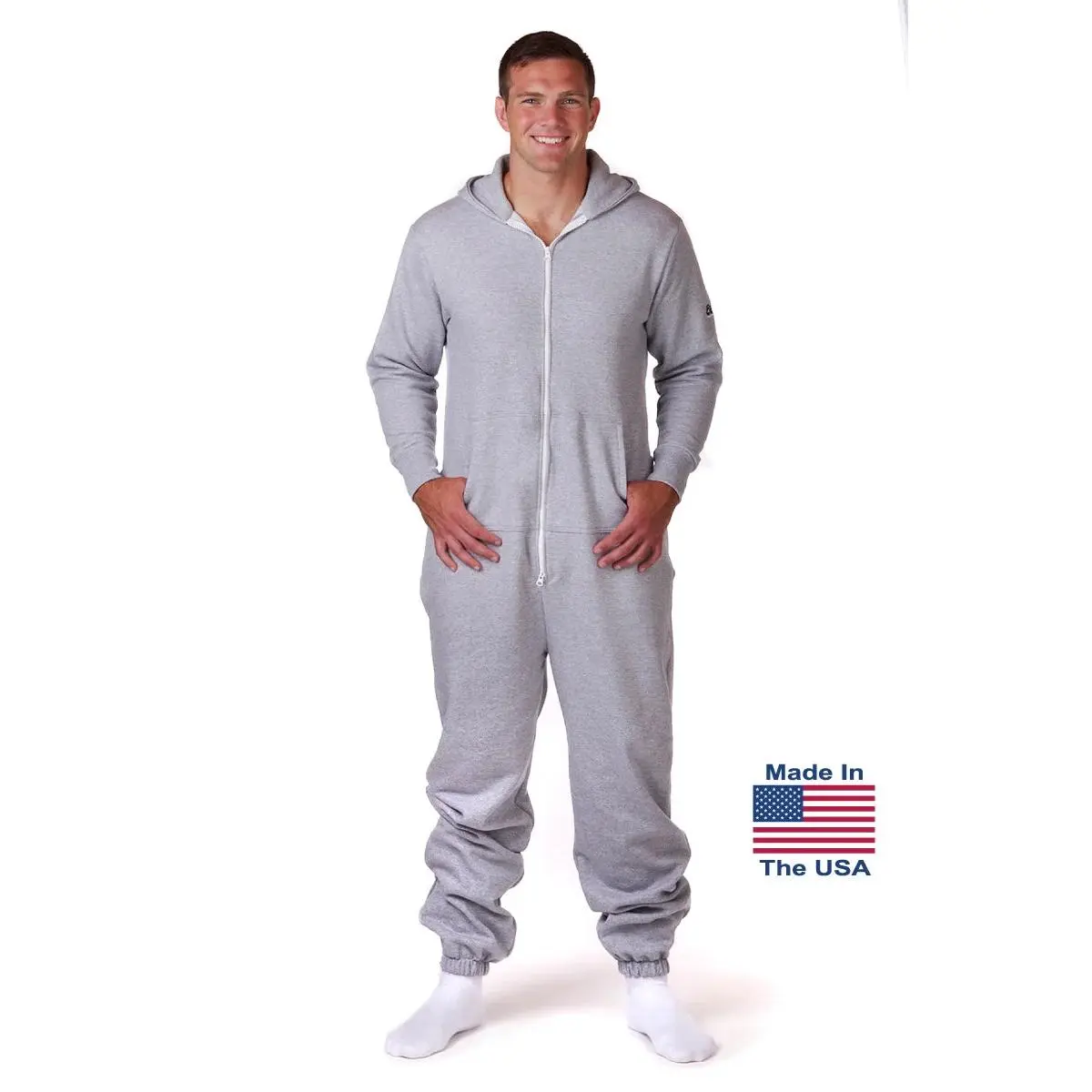CoZone USA Adult Onesie - Heather Gray