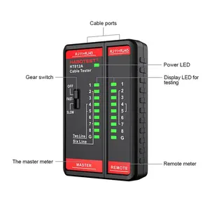 Multifunctional Network Cable Tester with Rj45 and Rj11 Ports, Cat5/cat5e/cat6/cat6a Cable Test, 60v Connectivity Testing