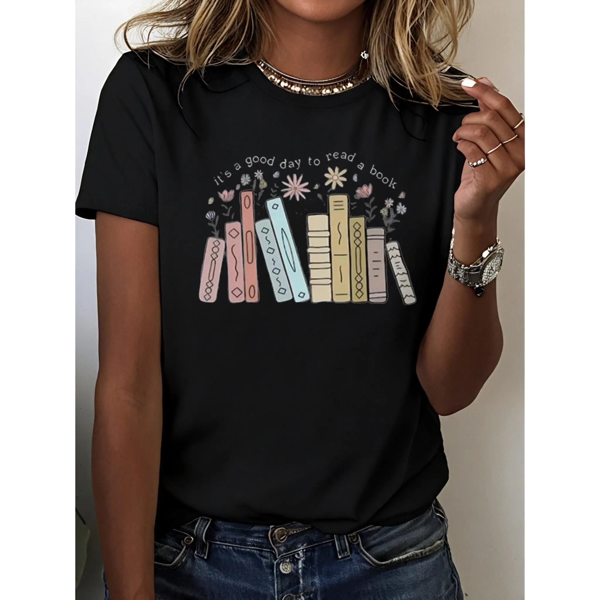 Happy Last Day of School Crew Neck TShirt Women Teacher Life Graphic Tee 100%Cotton Graduation Appreciation Summer Black Short Sleeve Womenswear Streetwear Crewneck Shortsleeve shirts women clothing vintage graphic tees women's shirts women's graphic tees