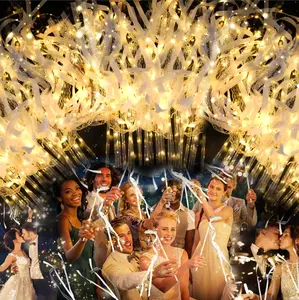 MICRENCY 30PCS LED Wedding Wands - ABS Wands with Satin Ribbon, Bells, Bulk Glow Sticks, Party Decor, Bulk Gift Items, Business Send-Off Gifts for Weddings, Goodie Bag Fillers,summervibes