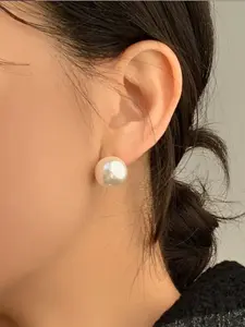 Elegant Faux Pearl Stud Earrings, Stainless Steel Posts, Hypoallergenic, Fashion Jewelry for All Seasons, Non-Plated Design, Perfect for Daily Wear & Vacation, High Quality Earrings