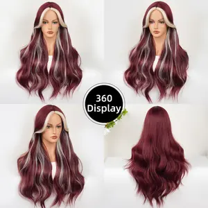 24 Inch Long Hair Wig for Women, Natural Voluminous Daily Wear, Versatile Styling Cap, Front Bangs Included, Fluffy Hair Wigs