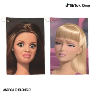 Disgusting Doll Face Meme Golf Towel, Funny Disgusting Doll Face Microfiber Golf Towel with Clip & Grommet, Creepy Cute Golf Towel Golf Gift for Clubs and Ball