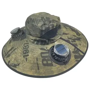 Wide Brim Sun Hat - Outdoor Bucket Fishing Cap | UV Blocking Sunhat Hat Built in Fan and 3 Wind Speeds, USB Charging Breathable Packable Broad Brimmed Shade for Trekking Farming Beach