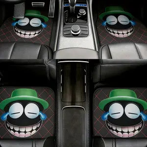 Humorous Crying Laughing Emoji Car Liners Full Set Front & Rear All-Weather Protection Universal Fit Mats for Emoji Lovers Comprehensive Protection unique black tpe floor starlight Waterproof Extended Cab
