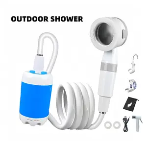Convenient outdoor shower - suitable for outdoor showering, car washing and watering flowers, strong water flow, 5000MA large capacity, long battery life Travel Accessories Camping Equipment