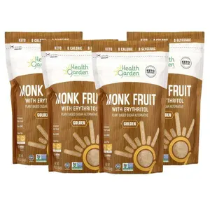 Health Garden Monk Fruit Golden Sweetener 16oz pack of 4 Keto-Friendly Monk Fruit Sweetener Fruit Sweetener