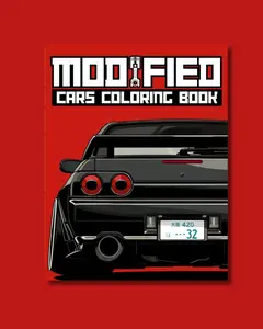 (Car Coloring Books) Modified Cars Coloring Book: JDM, Retro & Sport Car Illustrations for Adults and Kids