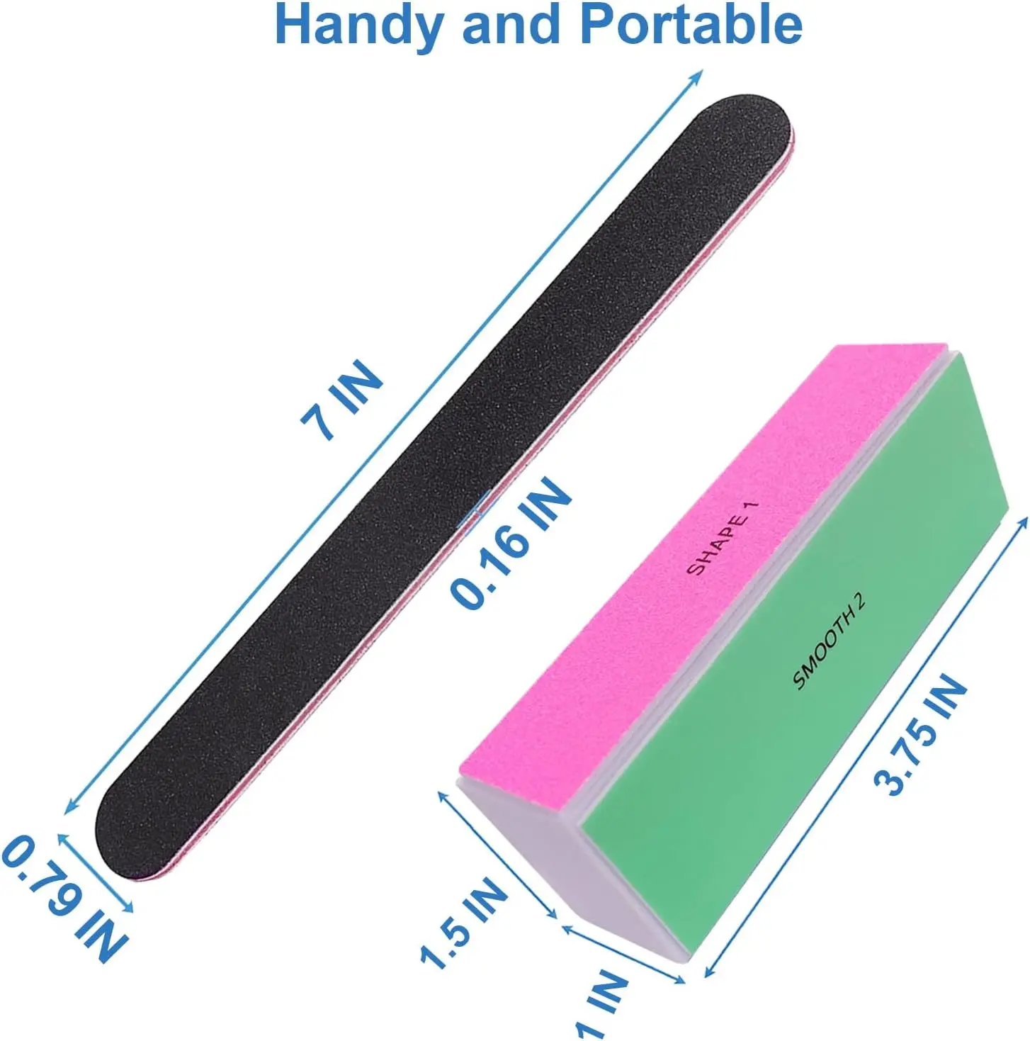 Nail File and Buffer Set, 4 Way Nail Buffers Shine Kit Professional ...