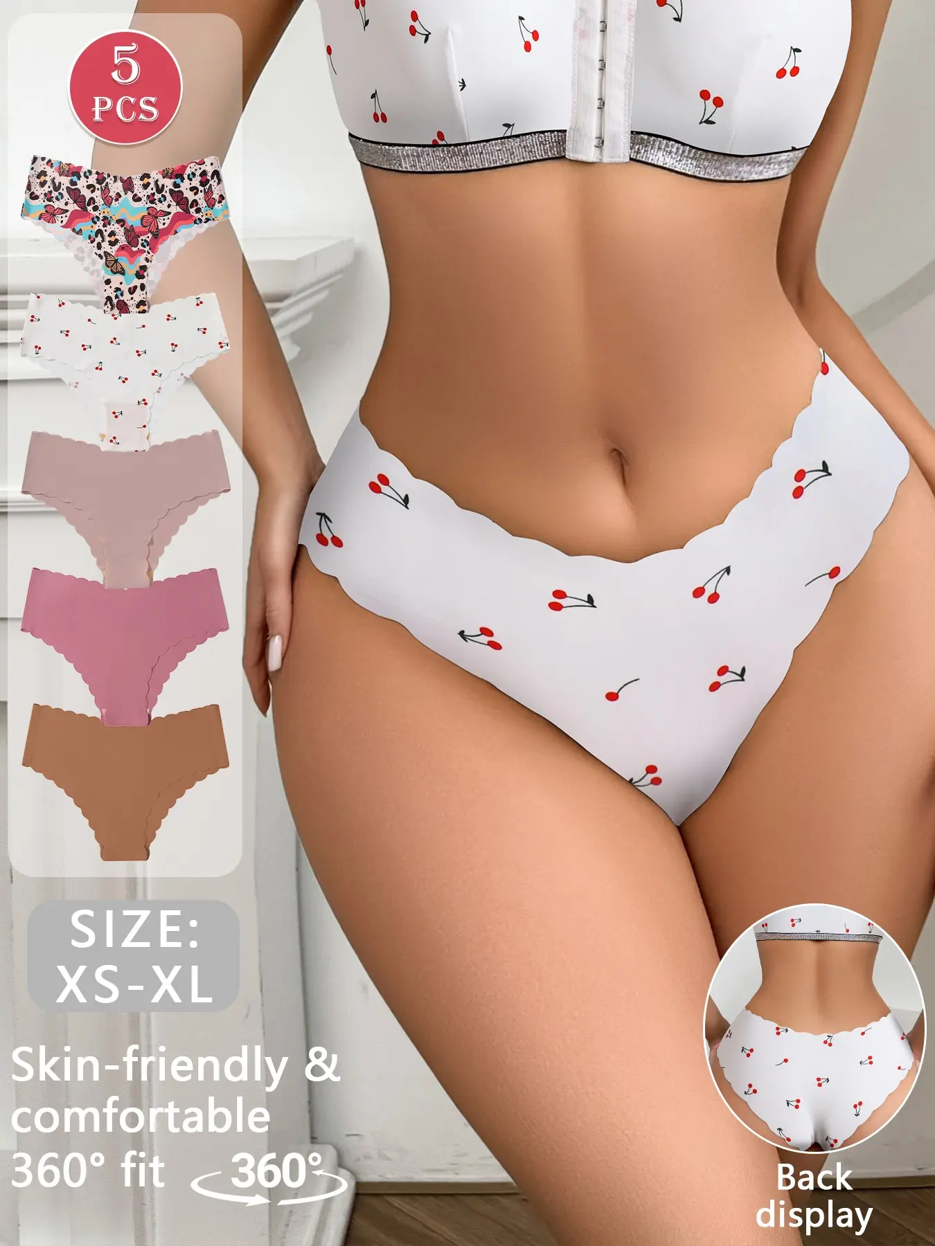 3/5/10-pack women's solid color triangle panties, soft and comfortable, fitted underwear, suitable for everyday wear in all seasons