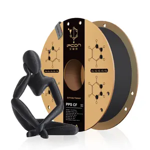 PPS CF Filament, Flame Retardant Carbon Fiber Strengthened PPS 3D Printing Filament, Optimized Interlayer Bonding & Automatic Filament Refill PPS-CF, High Rigidity & Heat Resistant, Water & Chemical Resistance PPC CF For Industrial Components