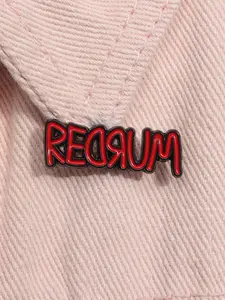 Flash Redrum Enamel Pin, Classic Horror Movie Symbol Design, Perfect Accessory for Horror Fans, Dark Aesthetic Collectors, Men Accessories