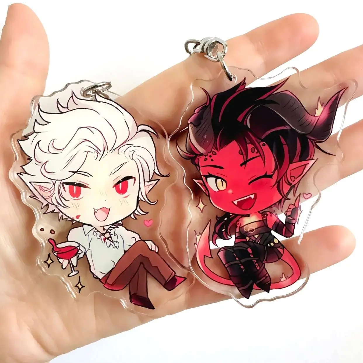 2 ops Baldur's Gate 3 Acrylic  Keychains - Astarion, Karlach