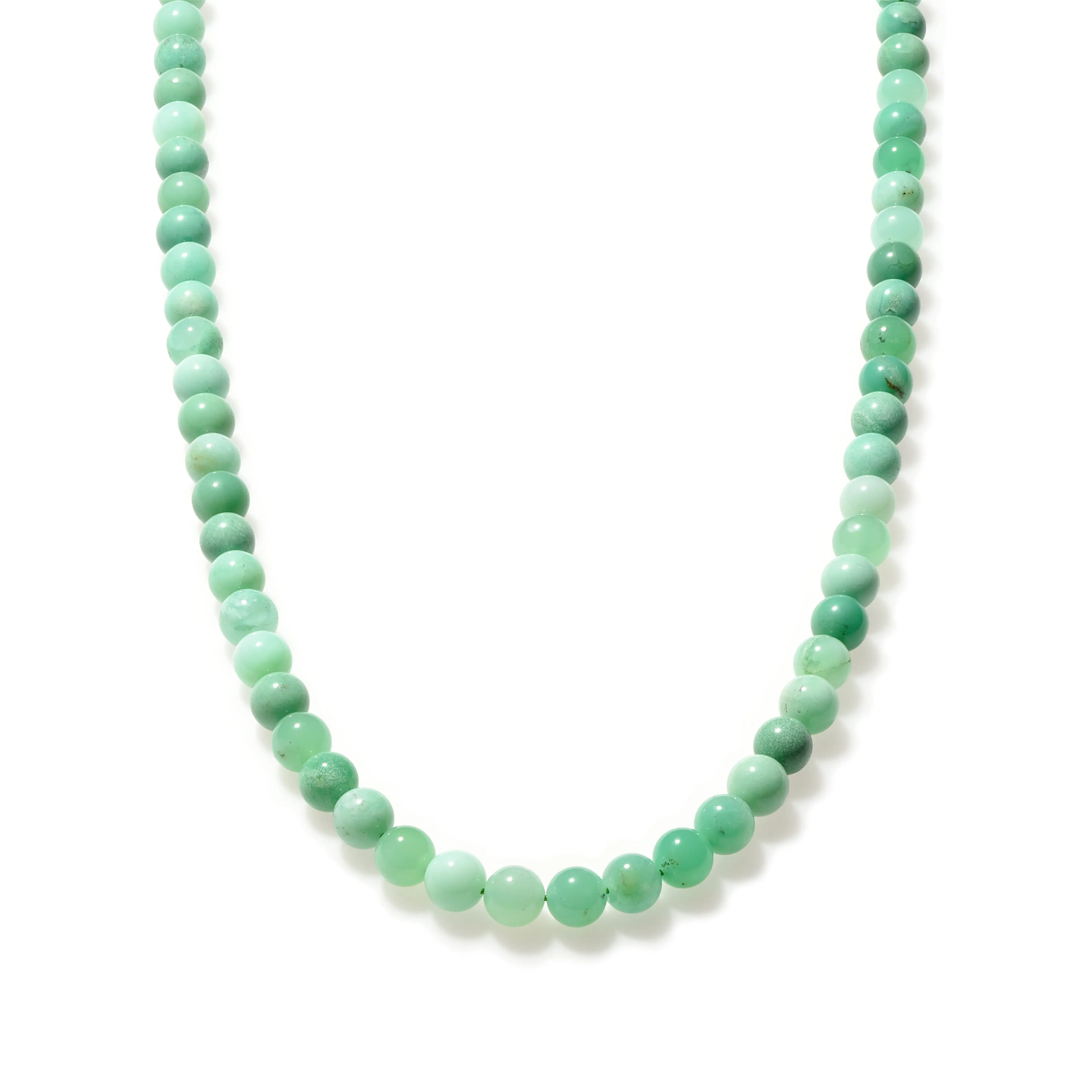 Australian Jade Chrysoprase Beaded Necklace, Natural Crystals Jewelry for Adults, Spiritual Beading Medallion Necklace, Spiritual Jewelry