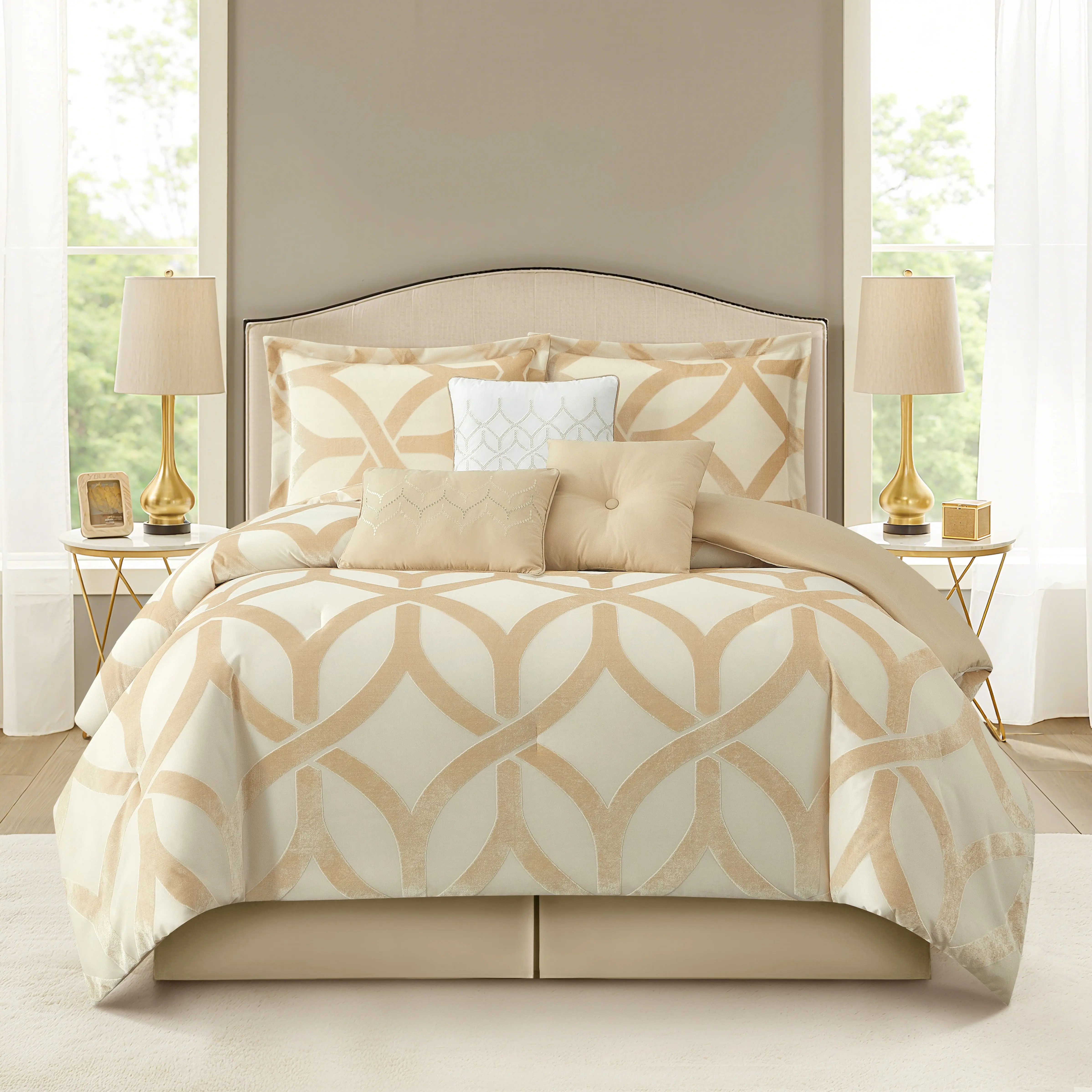 Keaton 7 Pieces Jacquard Comforter Set