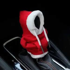 Christmas Gear Shift Hoodie,Gear Shift Cover, Festive Car Interior Ornament, Santa-Themed Dust Protector for Vehicle Shifter, Universal Fit Polyester Gearstick Sleeve with Pocket Insert, Adds Holiday Cheer to Auto Decor
