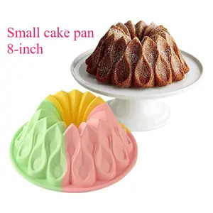 New Colorful Silicone Crown Cake Mold, 8 Inch Baby Food Steamer, Reusable Kitchen Tool, DIY Dessert and Cake Decorator, Silicone Cake Pan