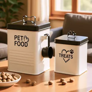 2 pc, pet food buckets,Lid-sealed storage box,Metal-Handled Storage Box,Cat food, dog food, and pet food storage containers,Pet Supplies Storage Box.Storage Accessories
