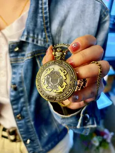 Vintage US Coast Guard Pocket Watch | Bronze Finish, Anchor Relief, 1790 Date Mark, Quartz Movement, Nautical Necklace Watch for Gifts