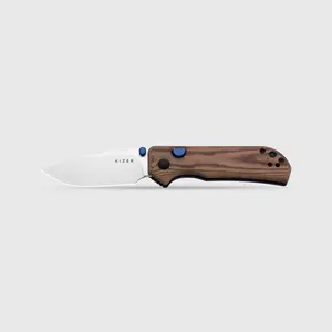 Kizer Nice Guy AEB-L + Satin Norplex UltreX Micarta V3011BCA1, EDC for Outdoor & Sports, Men's EDC