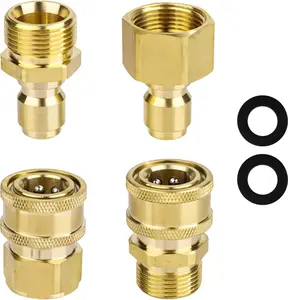 Pressure Washer Quick Connect Kit, M22-15mm Threaded to 3/8 Inch Quick Hose Connect Fitting Coupler Compatible with Electric Pressure Washer with M22 15mm Thread