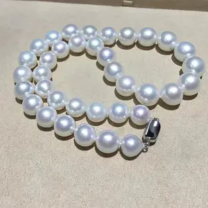 Natural Pink White Edison Pearl Necklace Large Size Strong Light  Daily or Anniversary( 12-15mm, Length 20 inches )