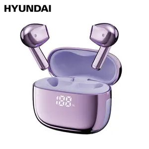 HYUNDAI Y46 Wireless Earbuds with Bluetooth 6.0, Digital Battery Display, 360° Spatial Surround Sound, Mirror-Finish Metallic Design, Hi-Fi In-Ear Headphones for Music & Calls, Compatible with Android & iOS