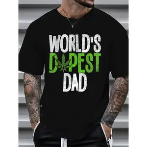 Father's Day Special: World's Dopest Dad Short Sleeve Cotton Shirt for Weed Enthusiasts Men Tee