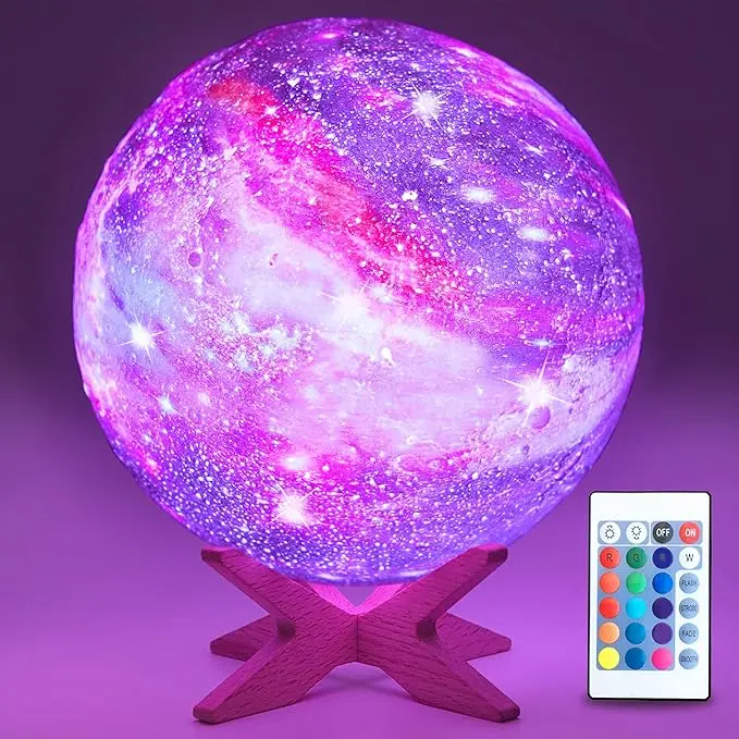 Moon Lamp Night Light Galaxy Lamp 16 Colors LED Moon Light with Rechargeable Battery Touch & Remote Control as Birthday Gifts