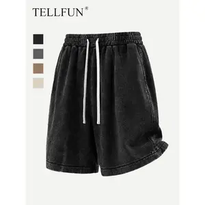 Buy 2 get 1 free Men's Sweat Shorts Athletic Vintage Acid Washed Cotton Gym Short Elastic Waist Drawstring Workout Jogger Pants with Pockets Streetwear Athletic Sweat Shorts baggy bottom