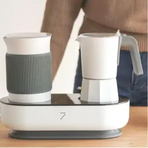 SEVEN&ME Espressor Machine Coffee Maker, with Milk Froth All-in-One Espresso Machine Combination, Latte Cappuccino Macchiato Espresso Electric Moka Pot, One Click Smart Operation