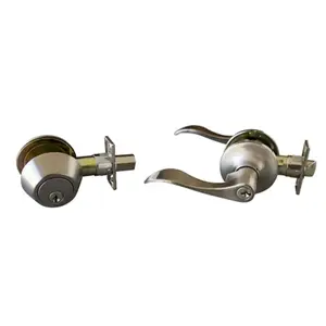 Design House 727966 Stratford 6 Way Latch Entry Door Knob- and Deadbolt Combo Satin Nickel