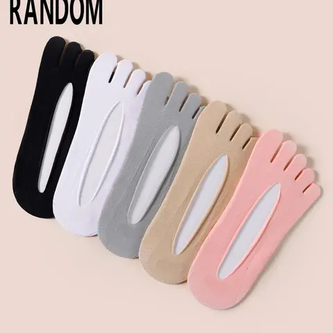 Women's Spring Summer Thin Mesh Plain Basic Invisible Five-Finger Socks, Comfortable Breathable Casual Home Fashion Elegant Chic Commute Socks, Casual Stylish Socks