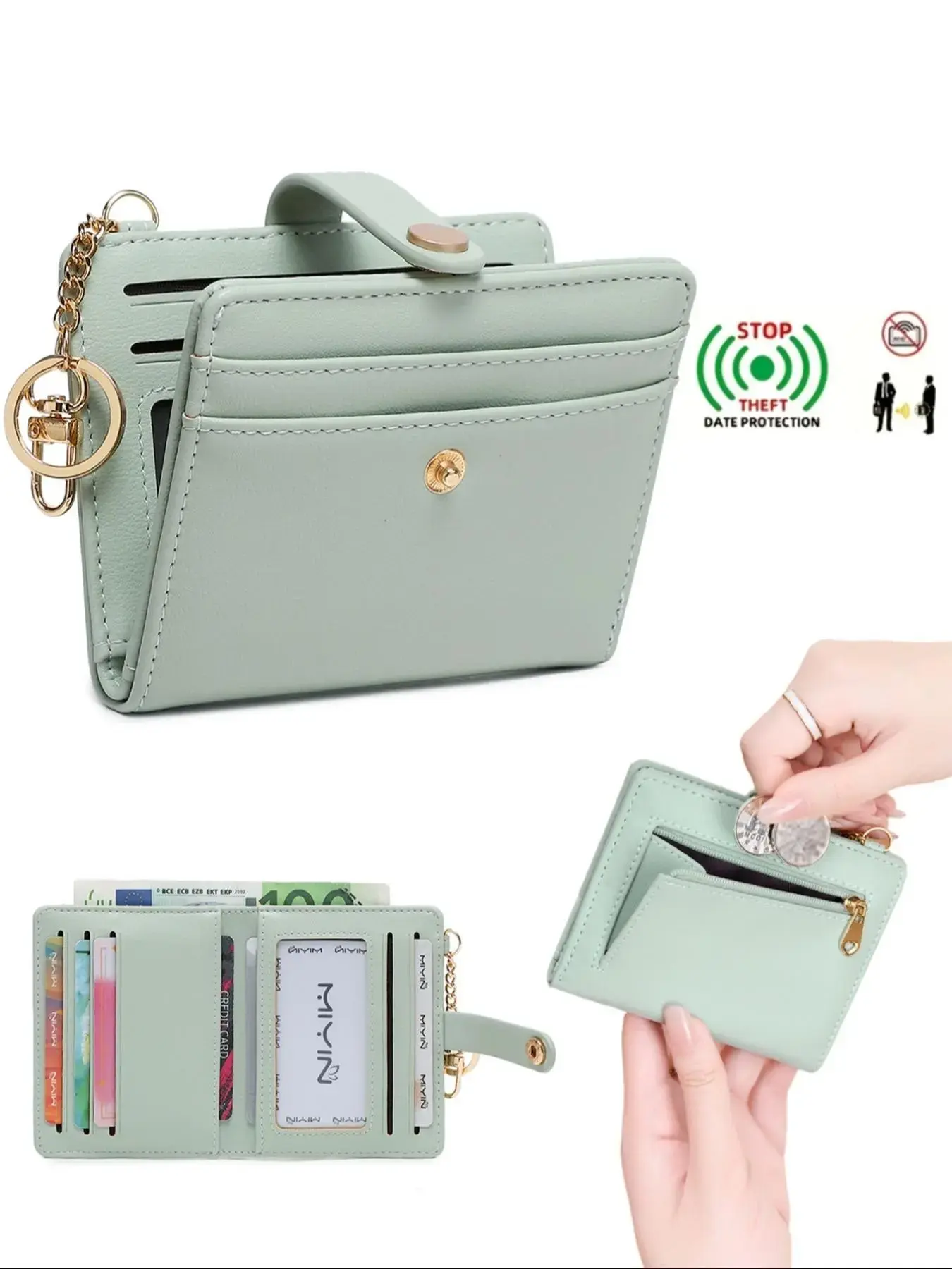 RFlD Barrier, Ultra-Thin Double Fold RFID Credit Card Wallet, Women's Multifunctional Lightweight Coin Pocket Wallet, Secure Unique Design, Ideal Gift for Christmas & Valentine's Day, Bifold Wallets, Wallet Card Holder, Wallet Purse