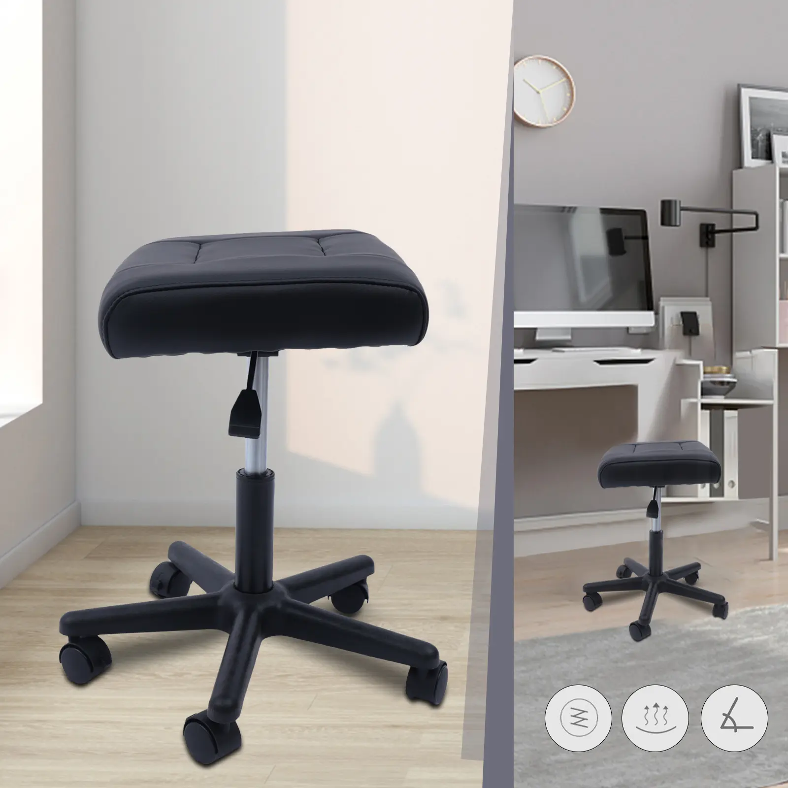 Office Footrest - Height Adjustable with Wheels. Ideal Foot Stool Under Desk. Office Footrest - Height Adjustable with Wheels. Ideal Foot Stool Under Desk.