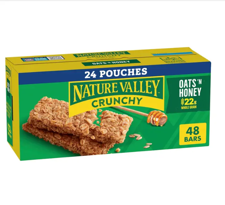 Nature Valley Crunchy Granola Bars, Oats 'n Honey, 48 Ct, 35.76 oz (24 Pouches) Nature Valley Crunchy Granola Bars, Oats 'n Honey, 48 Ct, 35.76 oz (24 Pouches)