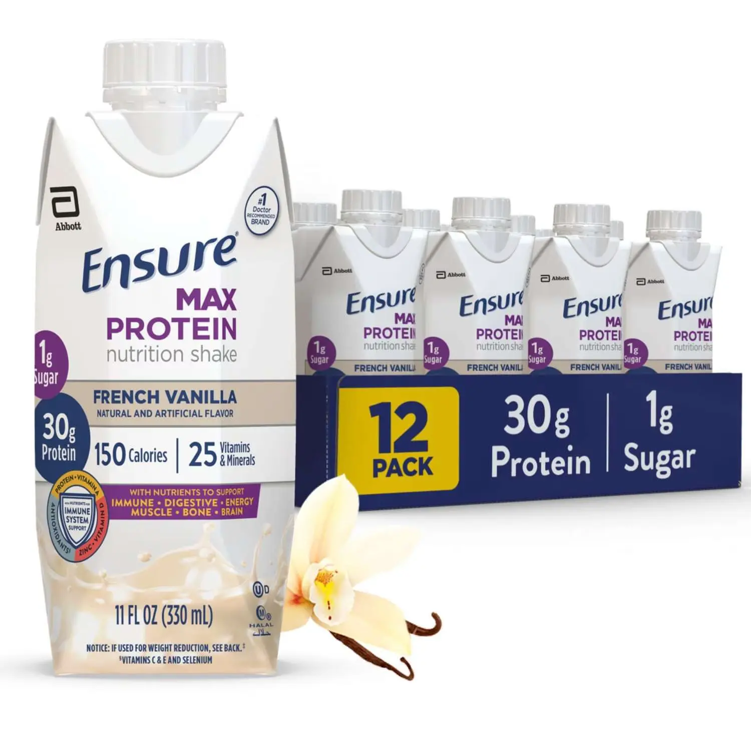 Ensure Max Protein Shake, 30g Protein, Milk Chocolate, 11 fl oz, 12 Pack