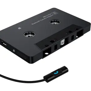 5.0 Cassette to Aux Adapter for , Tape Audio Adapter, Hands-Free Call, Charcoal Black