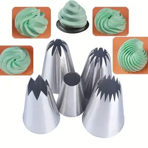 Large Stainless Steel Piping Tips Set, Professional Cake Decorating Nozzles, Heavy Duty Icing Tips For Cupcake, Cake, Pastry Baking Decoration