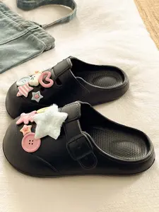 Chic Pearl & Chain Platform Clogs - Luxe Aesthetic, Height Boost, DIY Charms, Trendy Summer Shoes!