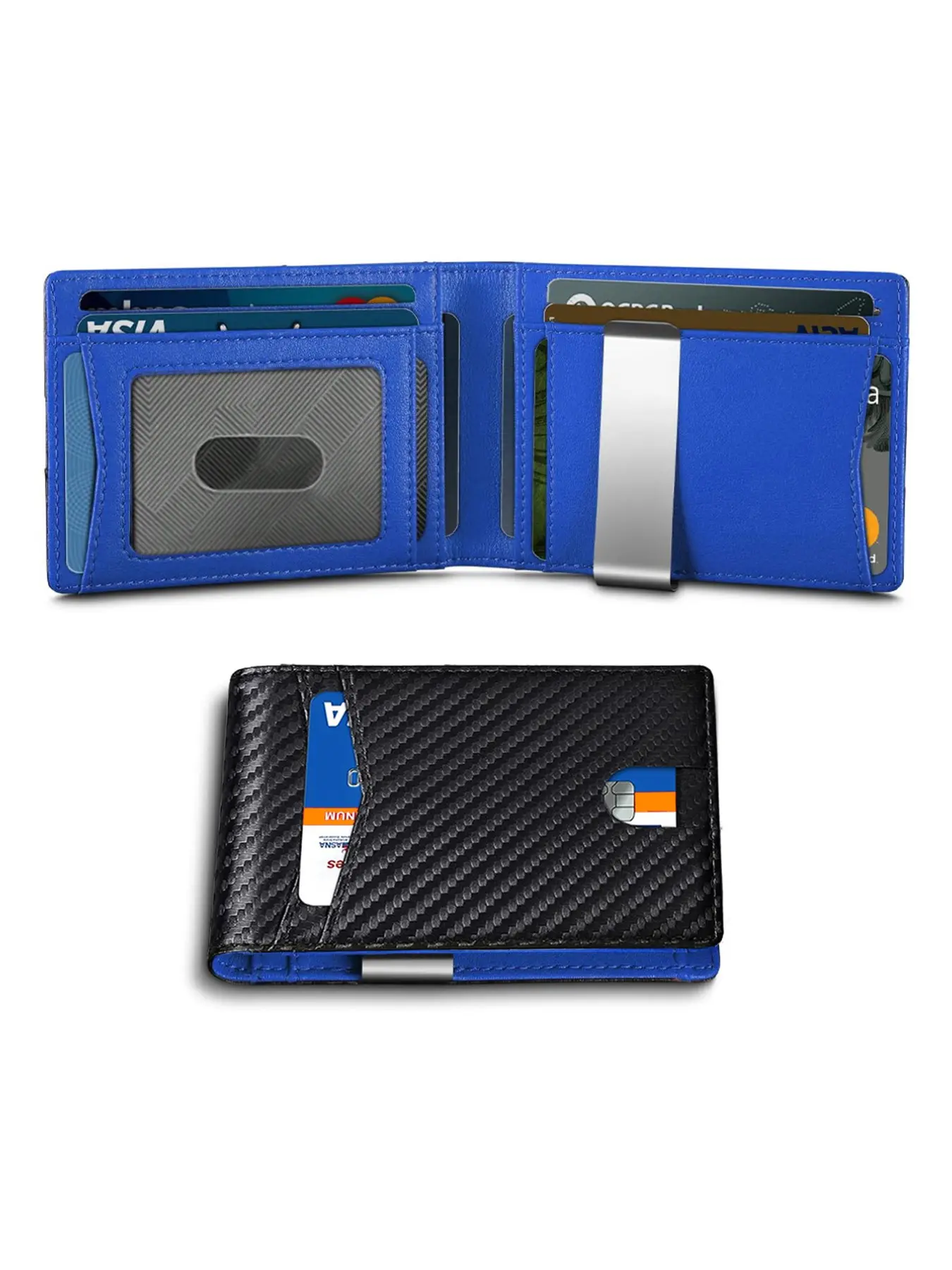 Men's Business Minimalist Carbon Fiber Wallet, Anti-Theft Slim Wallet for Men, Casual Card Holder with Clip, Thin Multifunction Front Pocket Wallet, RFID Blocking Bifold Wallet, RFID Protected Wallet, RFID Shielded Wallet, Ideal Birthday Gifts