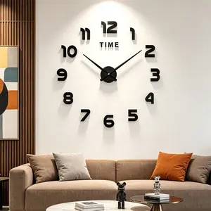 Modern Minimalist No-Drill Wall Clock, Creative DIY Timepiece for Home Living Room Hallway Decoration, Stylish Wall Sticker Clock