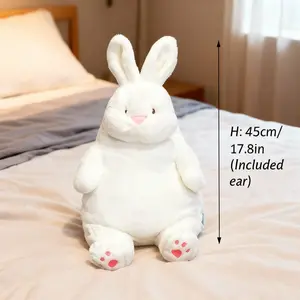 17.8in Lazy White Bunny Stuffed Animal Soft Floppy Rabbit Plushie Large Cuddly Body Pillow Valentine Gift for Girlfriend Boyfriend Easter Basket Stuffer
