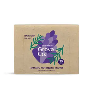 Grove Co. Laundry Detergent Sheets, 35 Loads - Pre-Measured Tough on Stains Gentle on Clothes Quick-Dissolving Bio-Based Cleaners