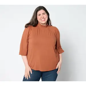 Studio Park x Ali Carr Smocked Neck Knit Top