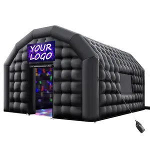 VEVOR Inflatable Nightclub, 17.72 x 16.4 x 13.9 ft Inflatable Party Tent with 680W Blower & Sandbag, Ventilated Blow up Night Club with 2 Windows, Air Cube House for Event Birthday Wedding Party