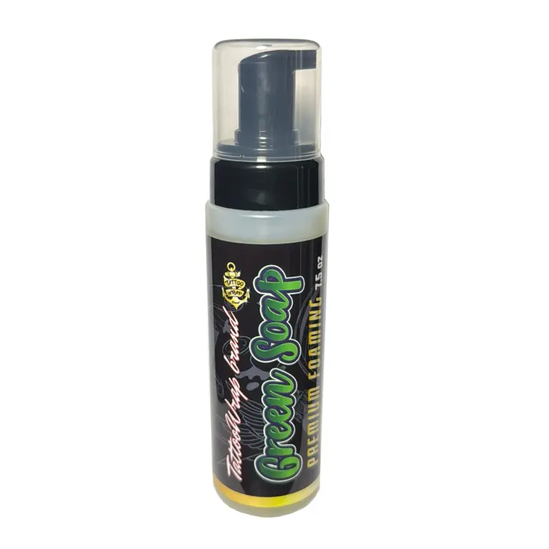 Foaming Tattoo Green Soap, Premium cleaning formula, beauty skin and hair