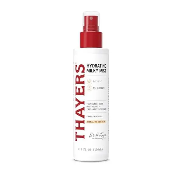 THAYERS Milky Mist with Oat Milk & 7% Glycerin, Facial Spray for Skin Barrier Repair & 24 Hour Hydration, Toner Spray Made for All Skin Types, Fragrance-Free, 4.4 fl oz