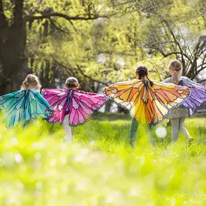 Fairy Angel Butterfly Wings Cape for Kids Halloween Cosplay Festival Party Stage Performance Costume Lightweight Polyester Enchanting Wings