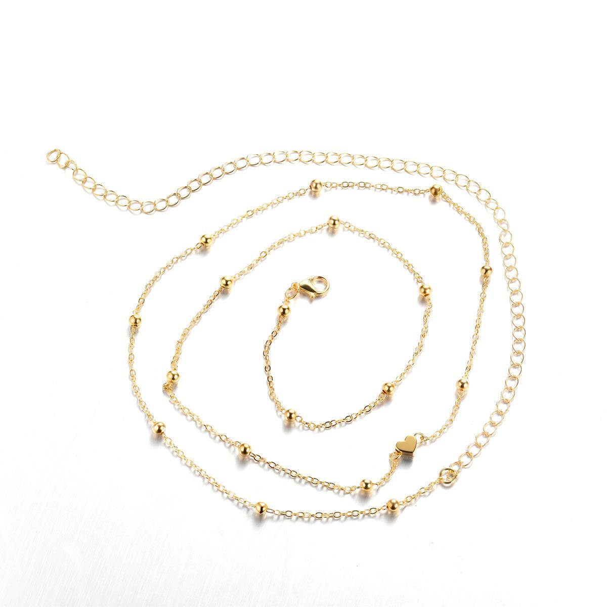 Creative And Fashionable Heart-shaped Bead Waist Chain, Golden Alloy Waist Chain For Women, Summer Accessory.